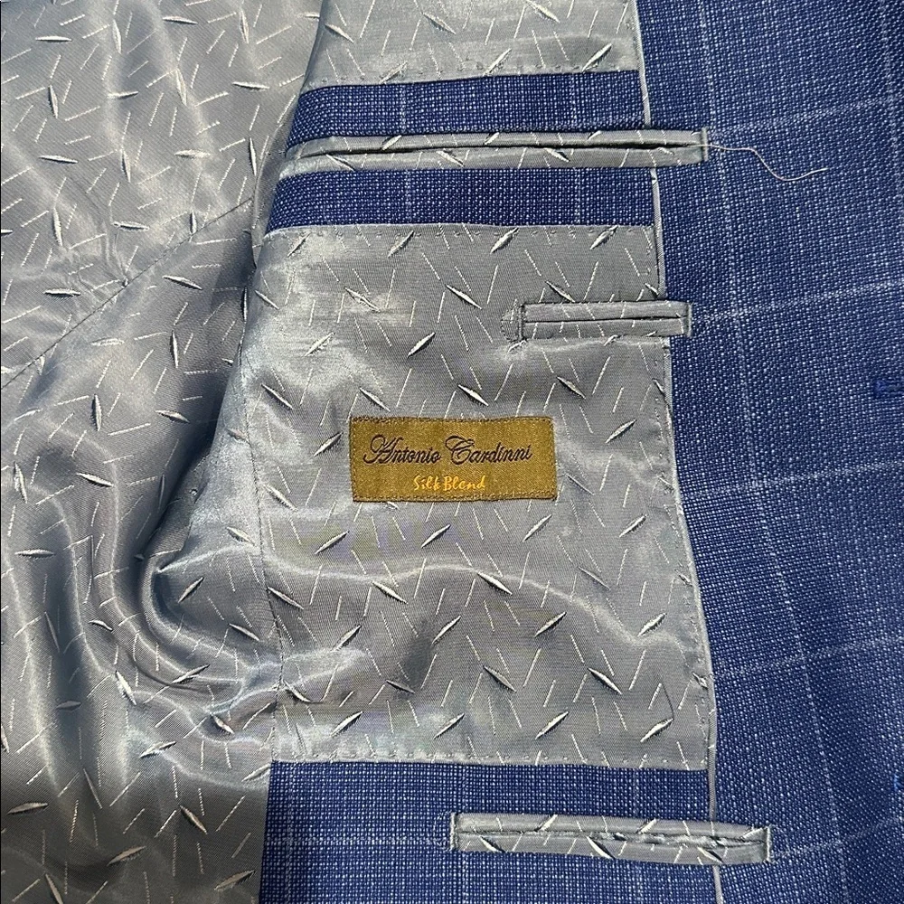 Antonio Cardinni Blue Checkered Suit
